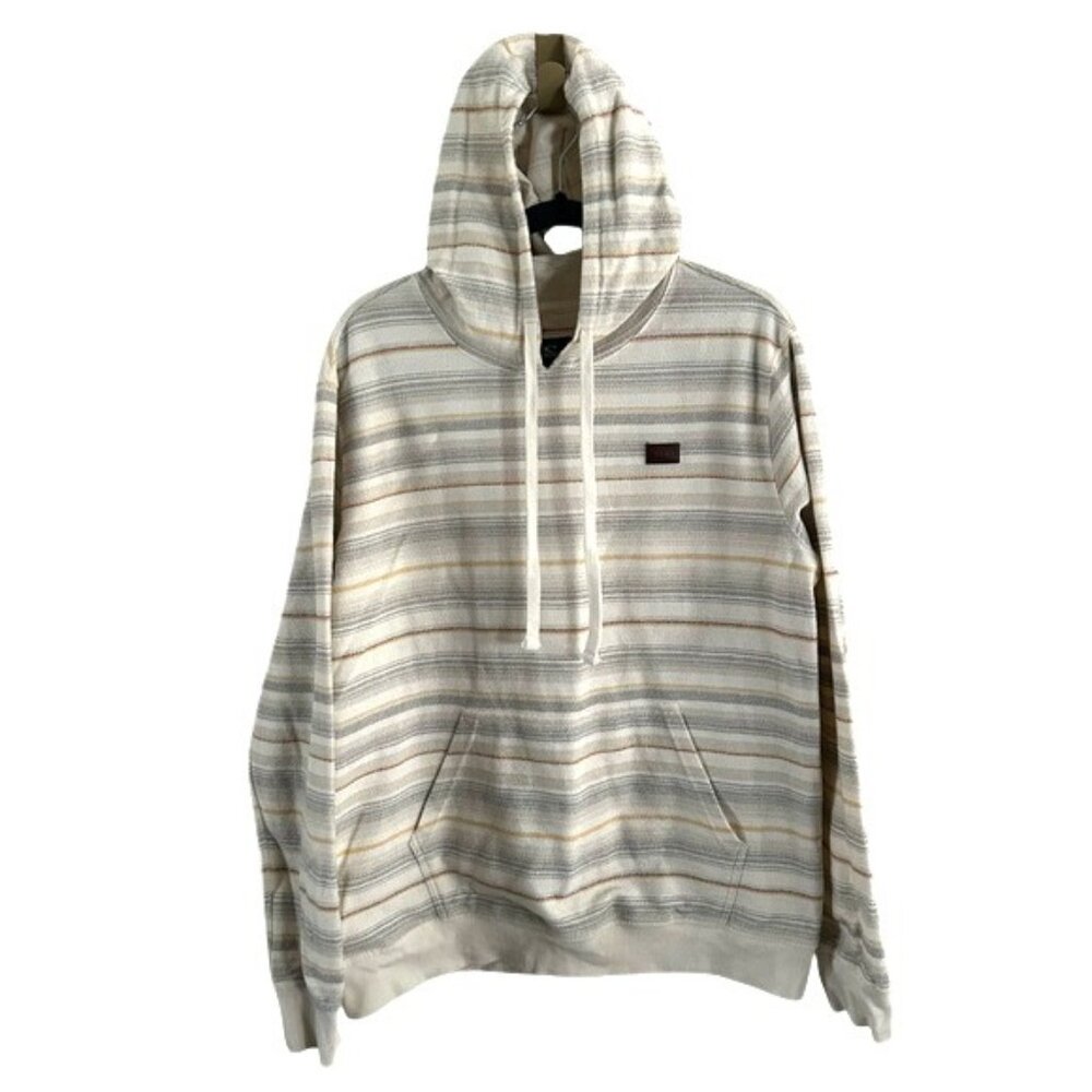 O’Neill Bavaro Men’s Medium Beige Striped Lightweight Hoodie